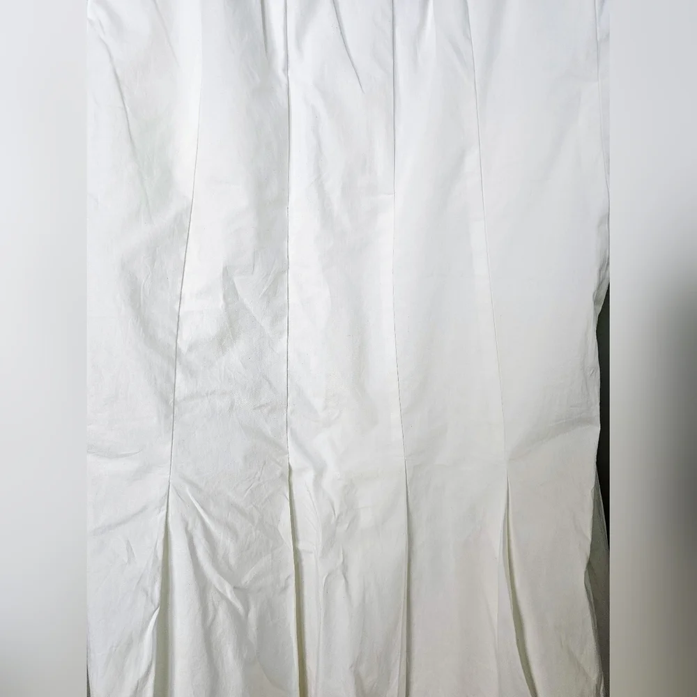 Mare Mare x Anthropologie White Strapless Seamed A-Line Midi Dress, XL